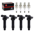 4 x Coil & Spark Plug for Yamaha WaveRunner VX Cruiser Deluxe (2006–2015)