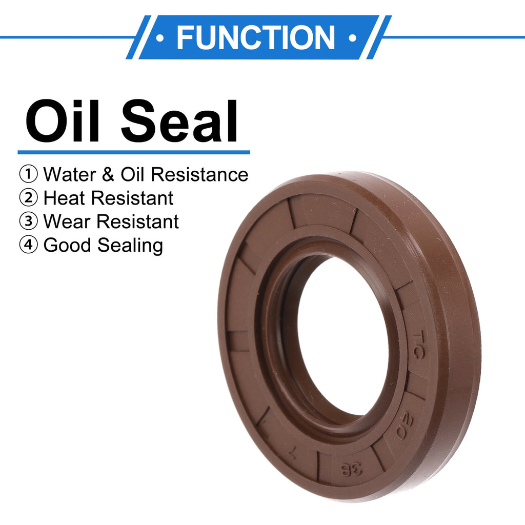 2X Oil Seal Rotary Shaft Seal   20x38x7mm FKM Rubber