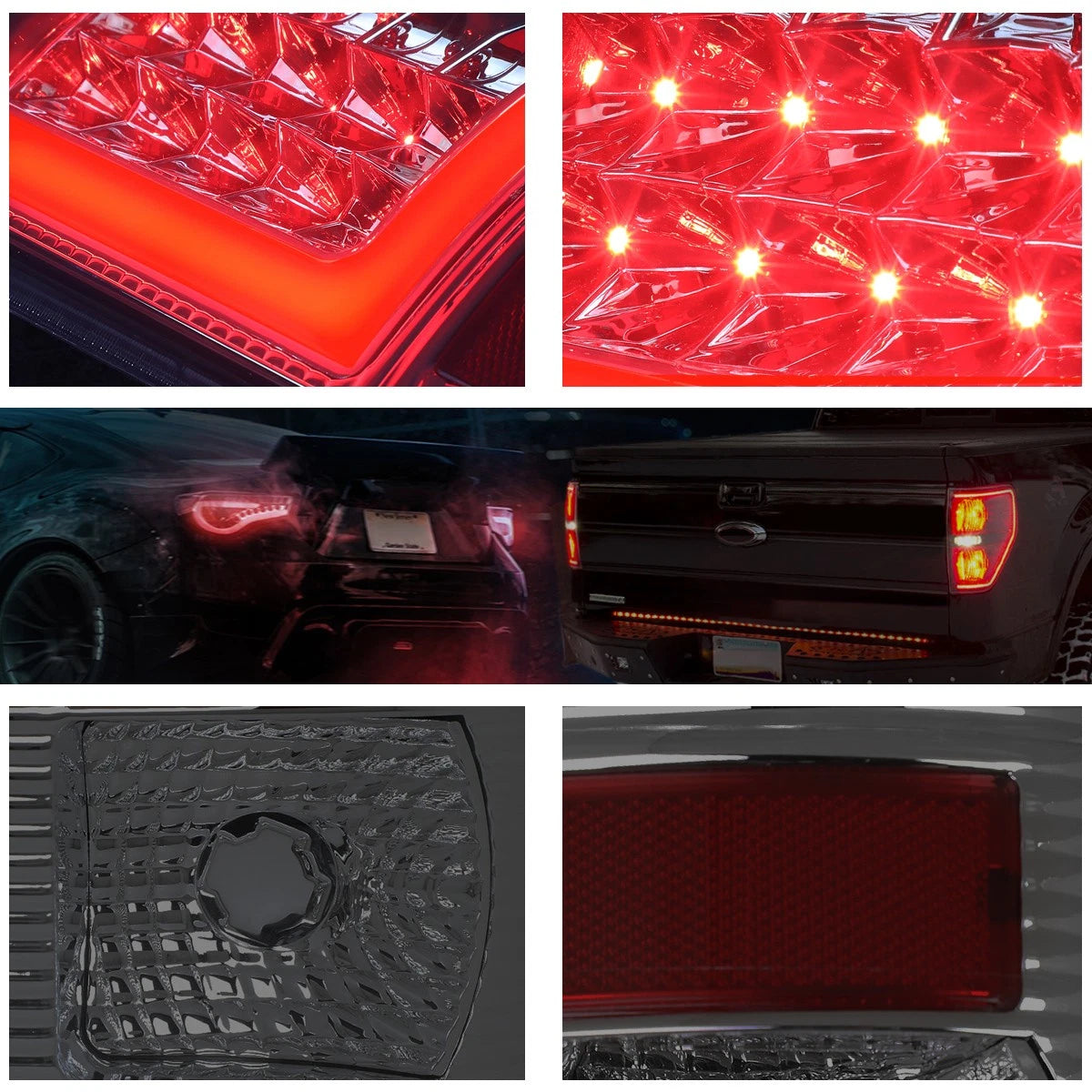 3D LED L-Bar Tail Light for Ford Super Duty (2008–2016) Smoked