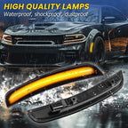 LED Front Bumper Side Marker Light for Dodge Charger (2015–2023) Smoked Amber
