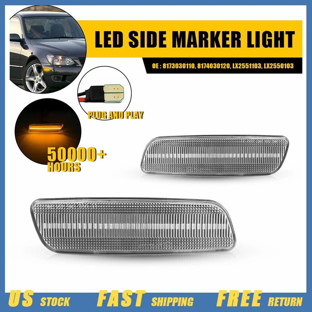 LED Side Marker Lamp for Toyota Lexus GS300 GS400 LS400 IS300 Scion (1993–2005)