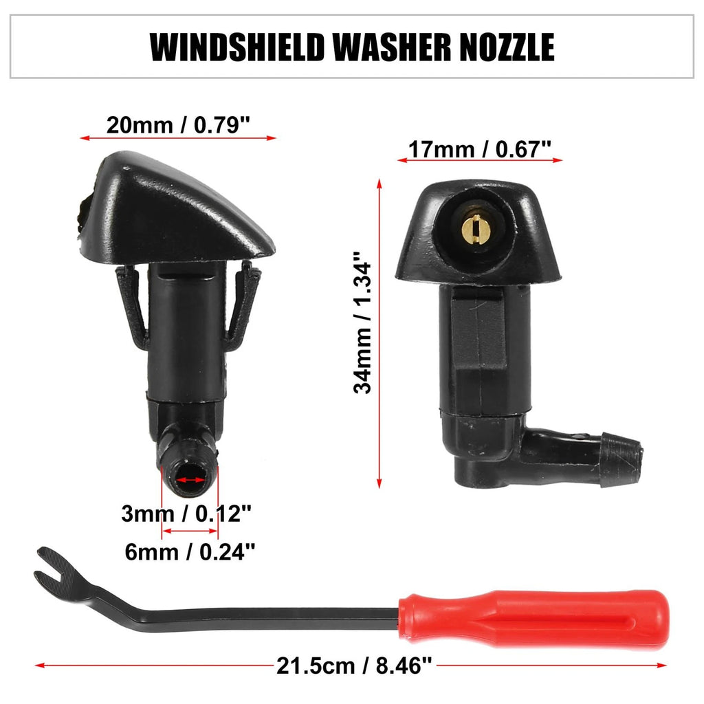 3X Front Windshield Washer Nozzle Kit 76810-SDA-A11 for Honda Civic (2006–2011)