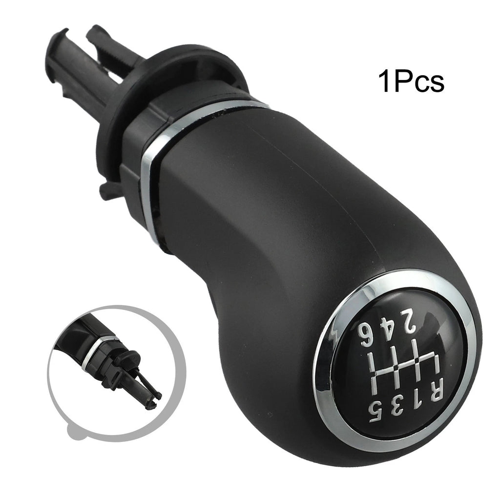 Manual Gear Shifter Knob for Opel Corsa D (2006–2014) Black Silver