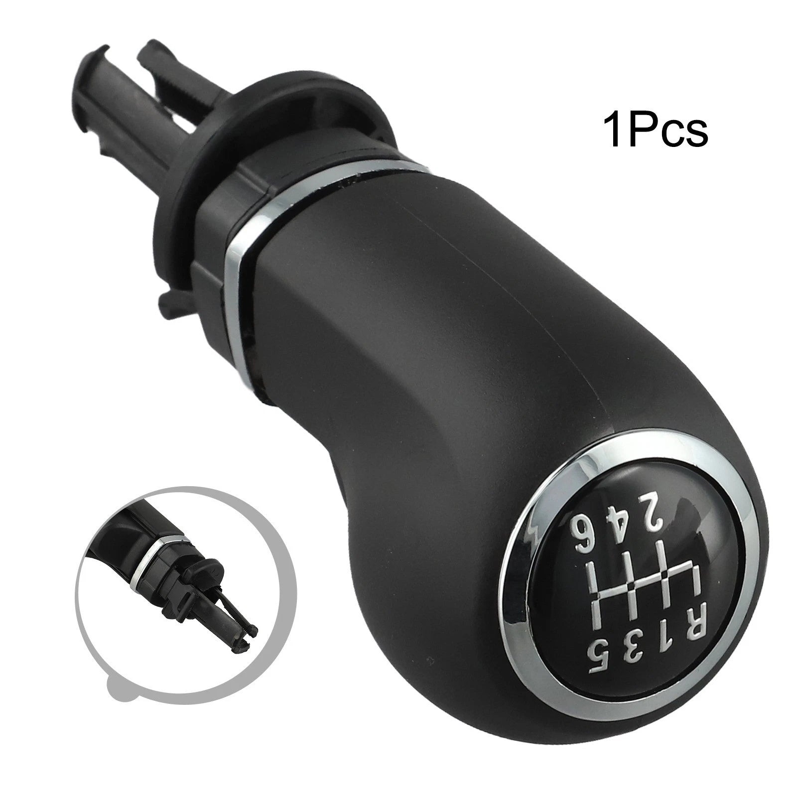 Manual Gear Shifter Knob for Opel Corsa D (2006–2014) Black Silver