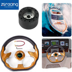 12.5" Marine Boat Steering Wheel with 3/4" Axle Hub Adapter (Keyway)