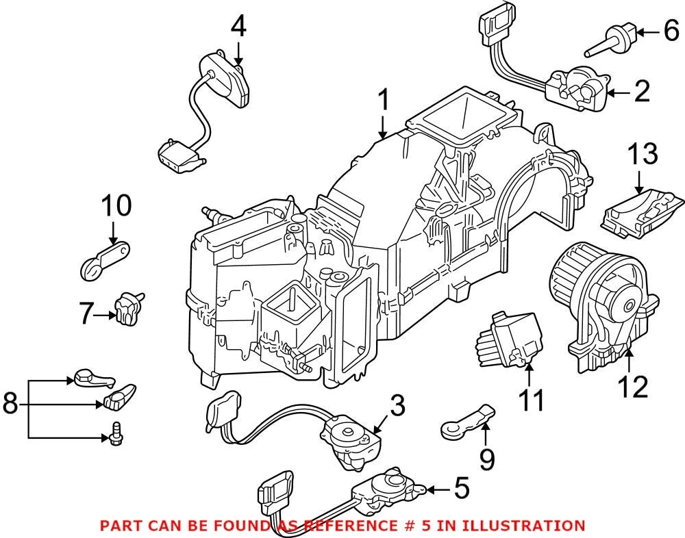 HVAC Blend Door Actuator 1J1907511D for Audi