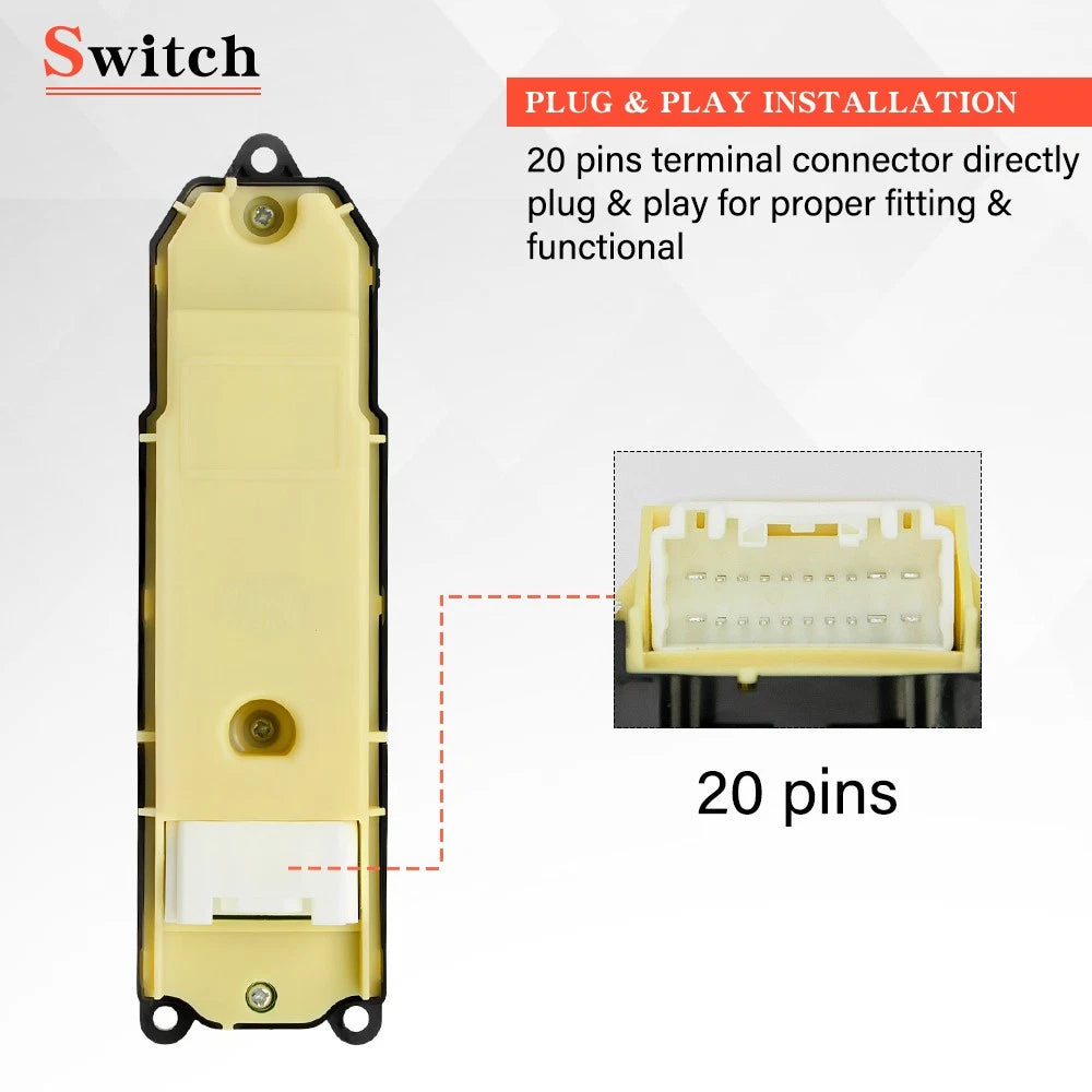 Driver Master Left Electric Power Window Switch for Toyota Highlander (2001–2007)