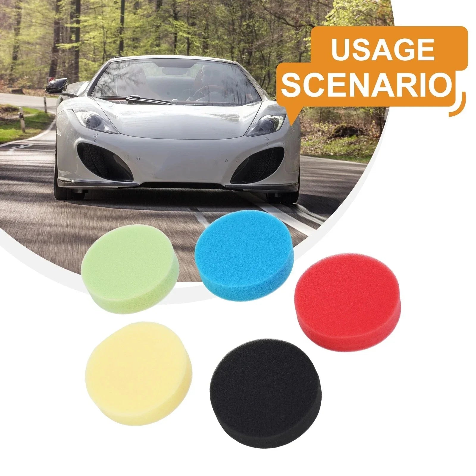Pad 5x Flat Car Polishing Foam Buffing Sponge for Car Polisher