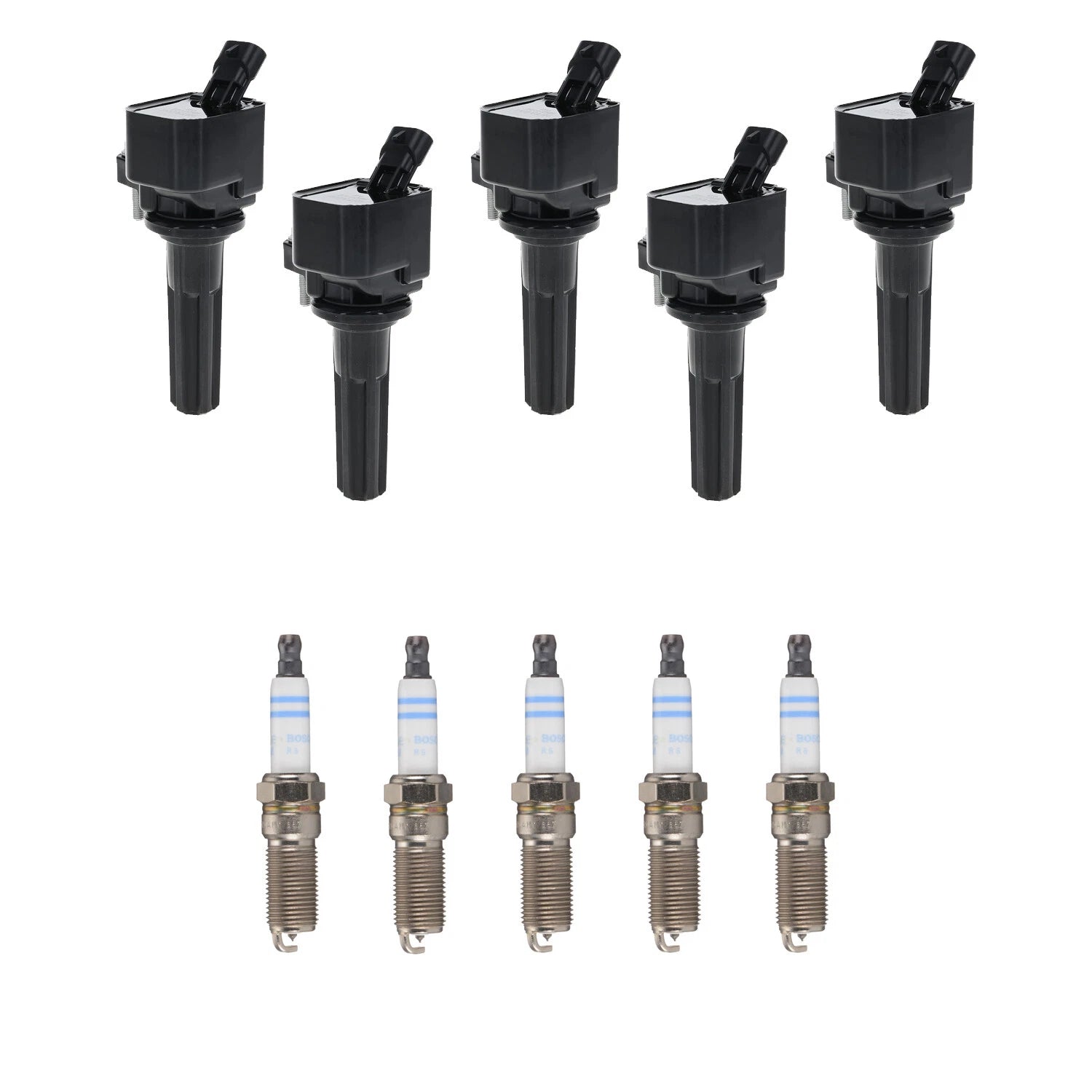 Set of 5 Ignition Coils & Spark Plugs for GMC Canyon (L5 LLR)
