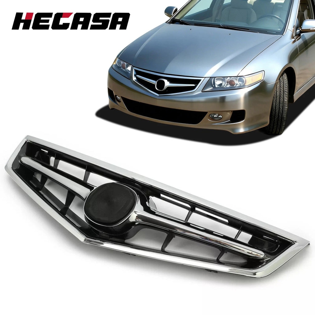 Front Bumper Upper Grille with Chrome Molding for Acura TSX (2006–2008)