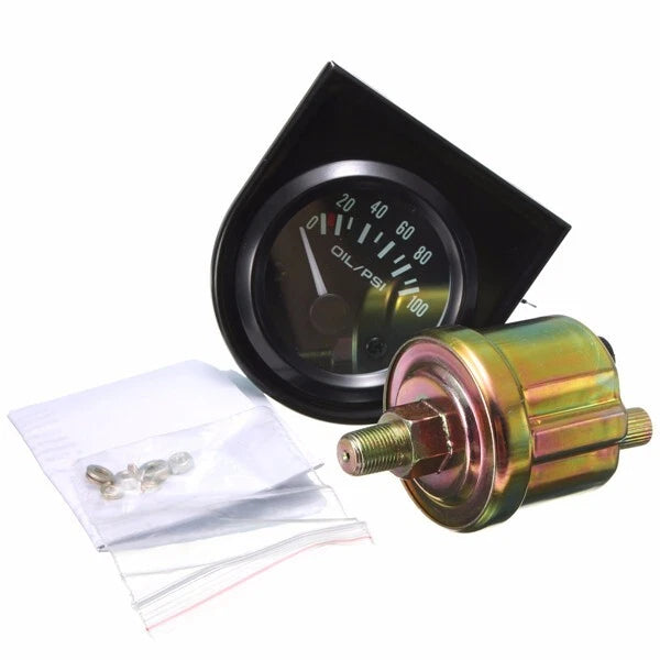 2'' 52mm LED Oil Pressure Gauge for Universal Applications (0~100 PSI)