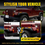 AUXITO Front Bumper Fender Side Marker Light Cover for Jeep Wrangler YJ (1987–1995)
