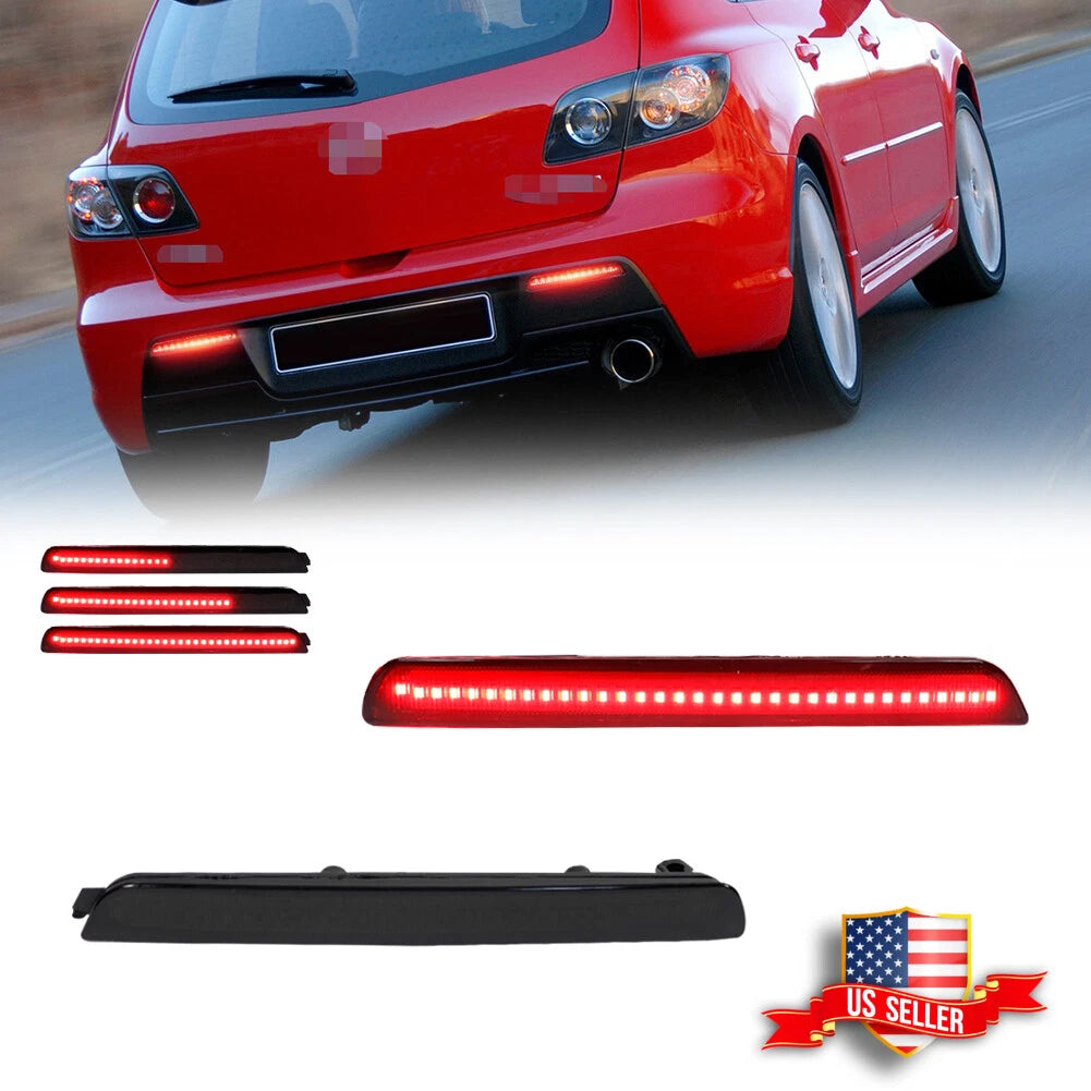 LED Smoked Rear Bumper Reflectors for Mazda3 Axela (2004–2009)