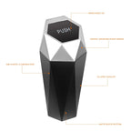 Portable Dustbin Trash Can for Vehicle (Silver)