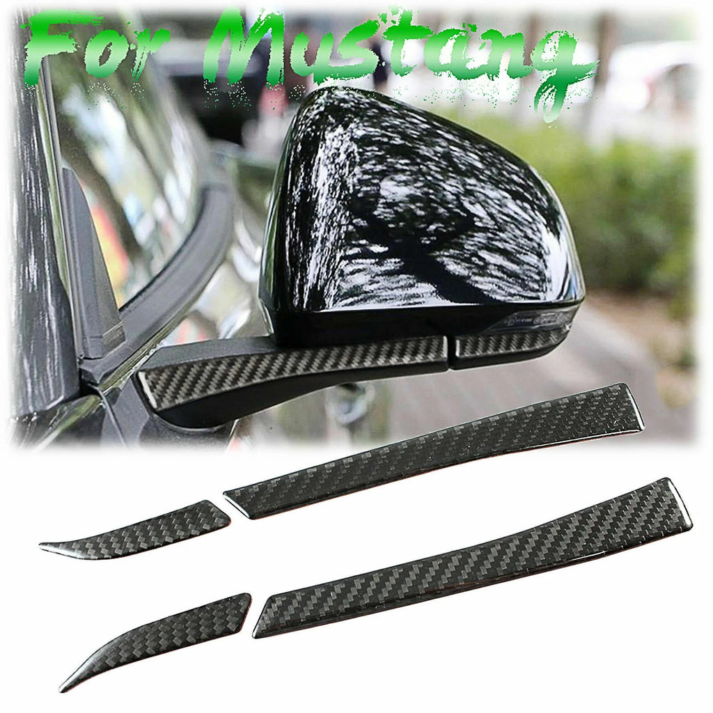 Carbon Fiber Rearview Mirror Trim Sticker for Ford Mustang 2015–2024