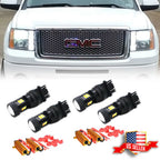 Set of 4 White/Amber DRL Turn Signal Parking Light Bulbs for GMC Sierra 1500 (2000–2014)