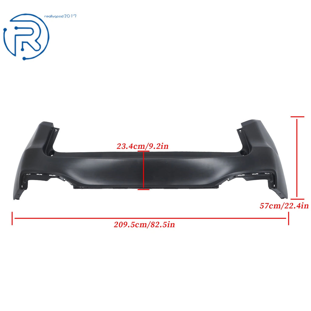Rear Bumper for Acura RDX (2016-2018) Plastic without Sensor Holes Black