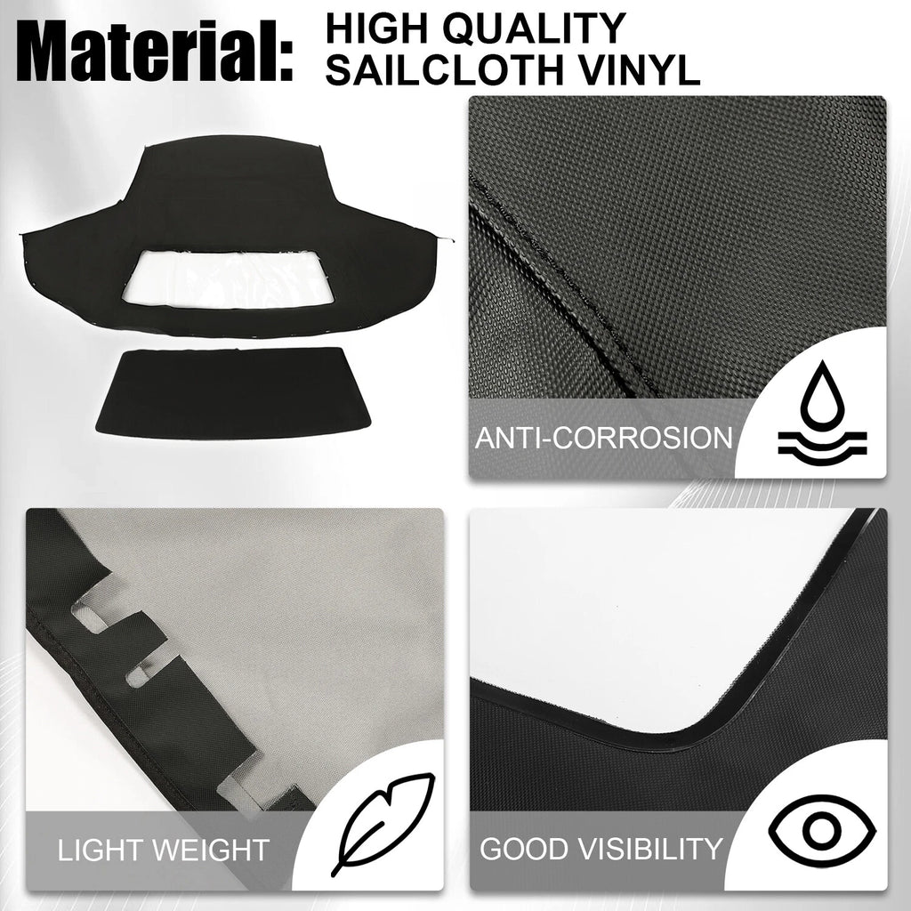 Convertible Soft Top Black Vinyl for Chevy Camaro Pontiac Firebird (1994-2002)