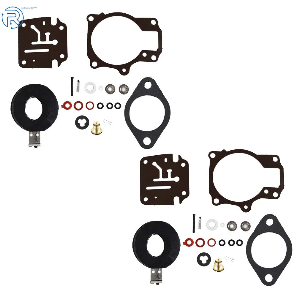Carburetor Rebuild Kit with Float for Johnson Evinrude 50 55 60 HP (N/A)