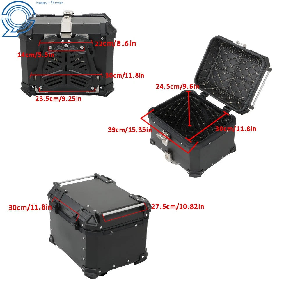 Set of 2 Aluminum Side Cases for Motorcycle (36L + 45L)