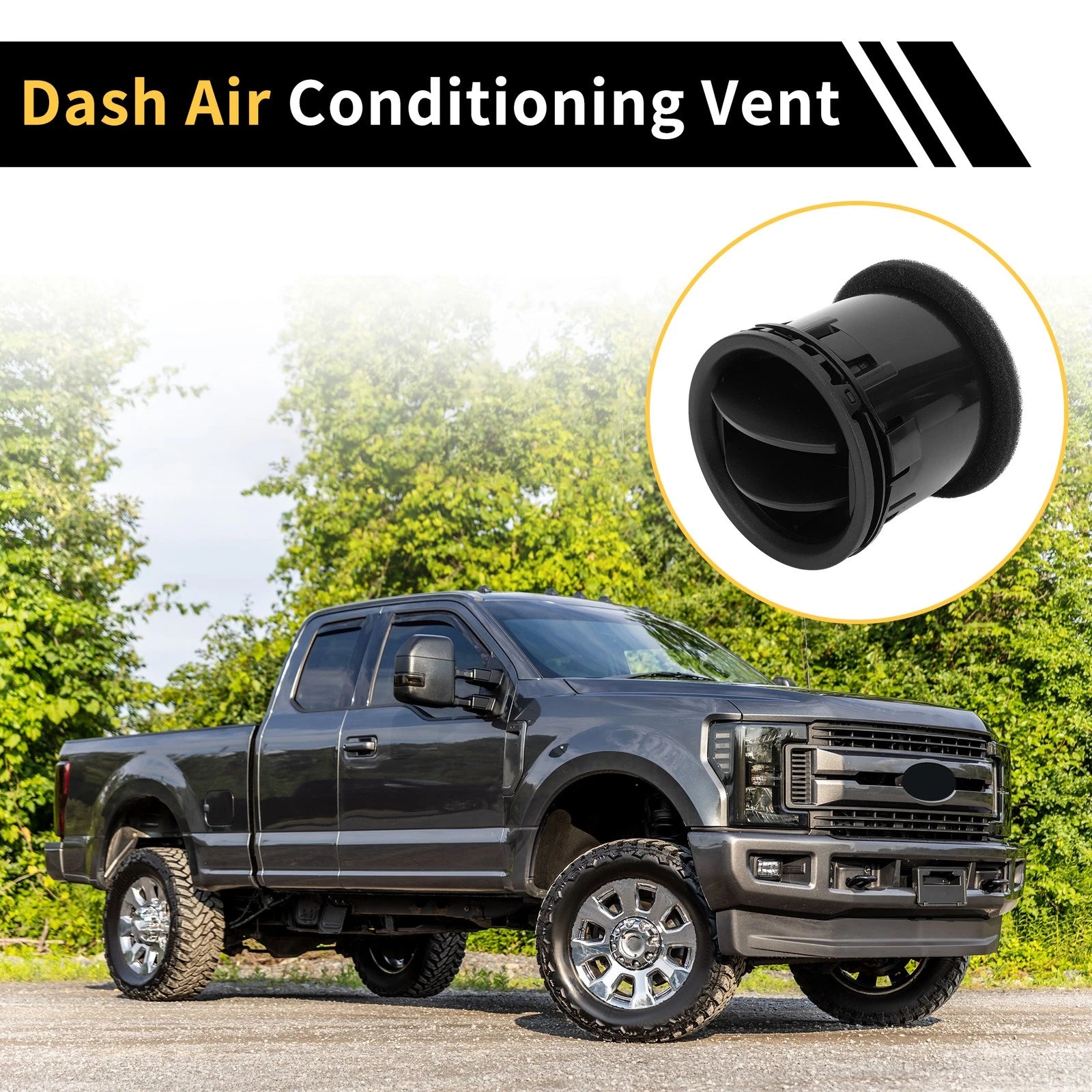 Dash AC Heater Air Vent for Ford F150 (2004–2008) Center Outlet Black