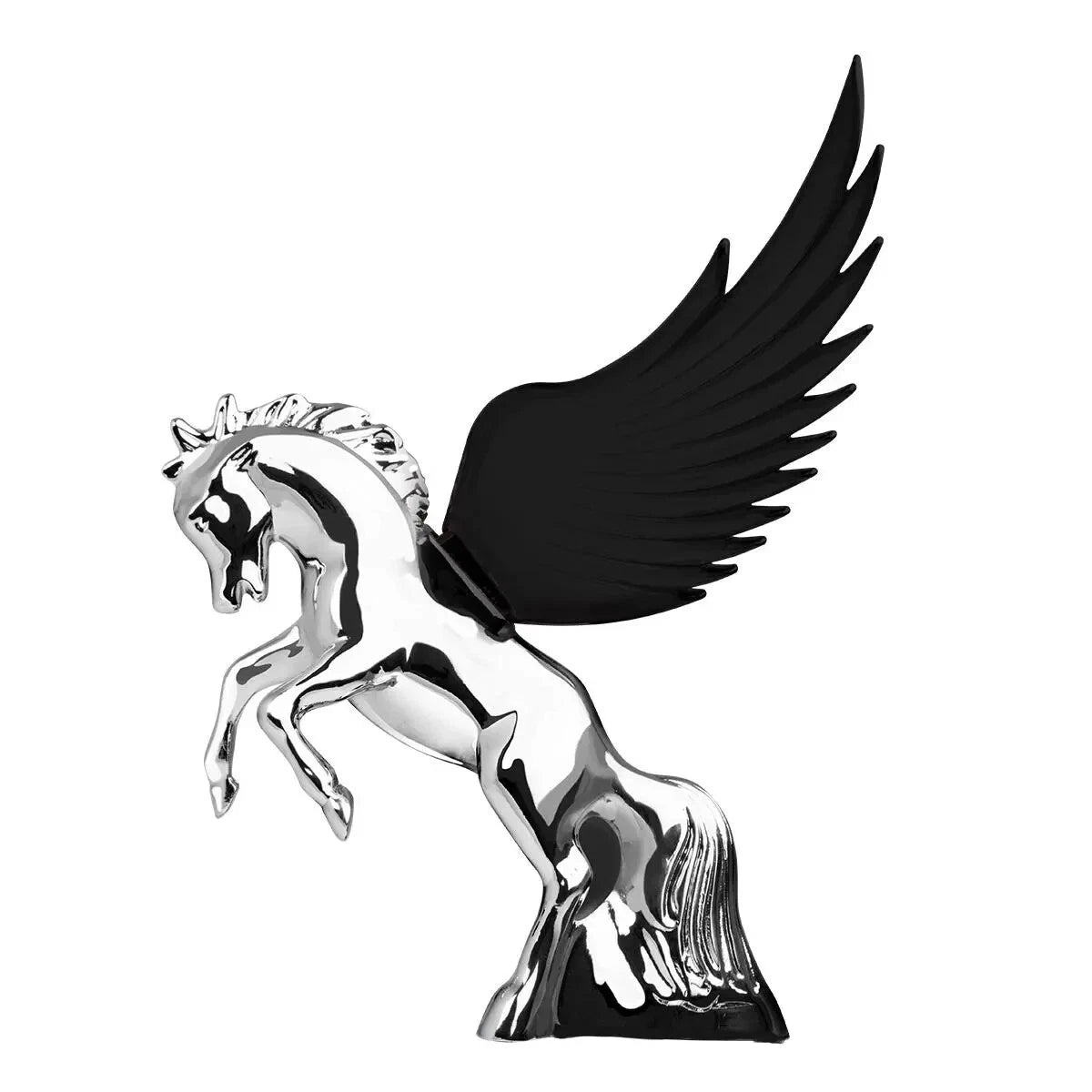 Hood Ornament Windrider with Black Wings for Universal Fit (Any Year)