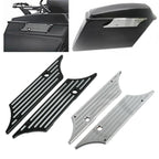 Black/Chrome Hard Saddlebags Latch Covers for Harley Touring Road Glide (93-13)