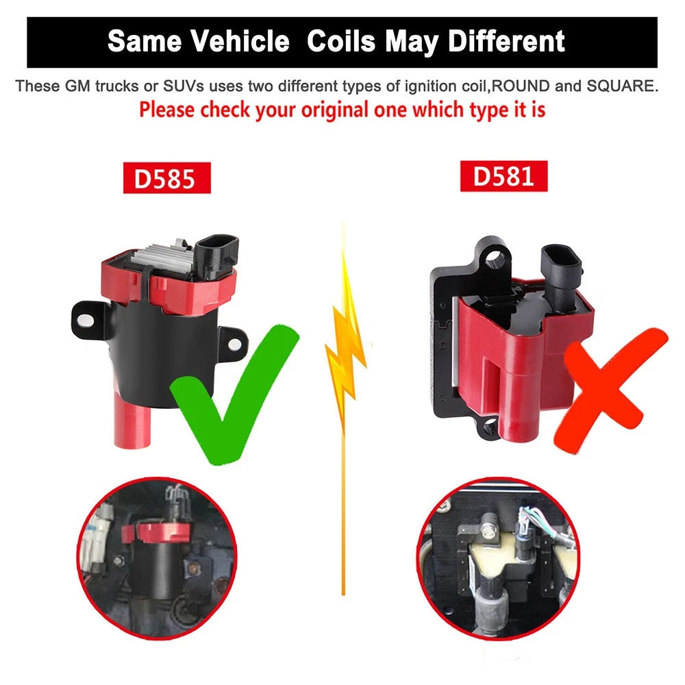 Ignition Coil Spark Plug Pack for Chevy Silverado GMC LS1 LS3 (2000–2013)