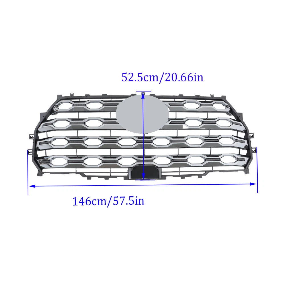 Glossy Plating Honeycomb Grille for Toyota Tundra (2022–2023)