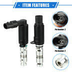 2 Pcs Variable Valve Timing Solenoid for Kia Soul 2.0L L4 (2014–2019) No. 24355-2E000