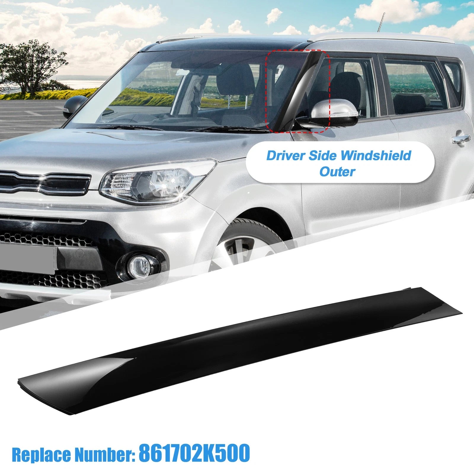 A-Pillar Trim Panel for Kia Soul (2010–2013) 861802K500 Left Exterior