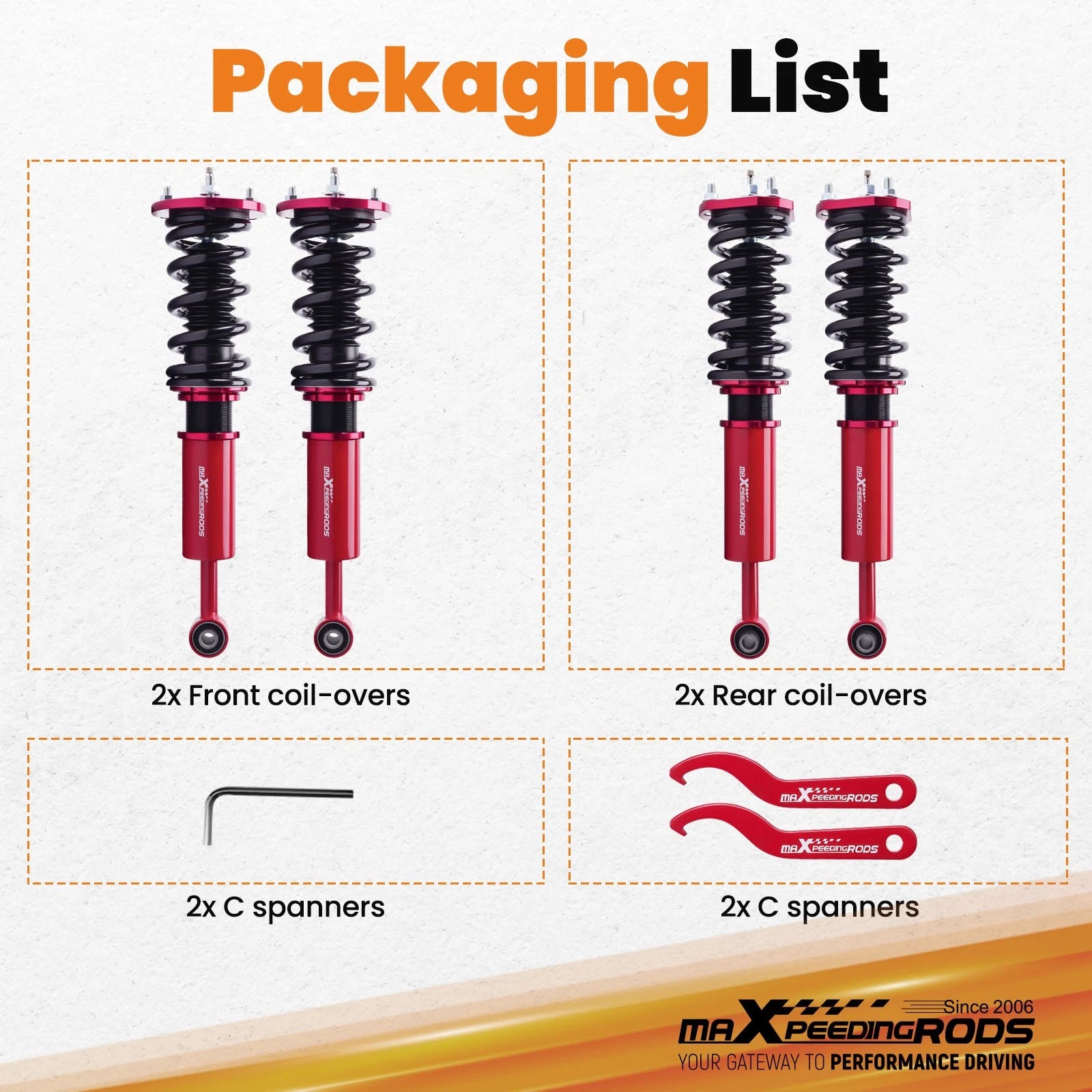 Adjustable Coilover Struts Shocks Kit for Lexus IS250 IS350 (2006-2013)