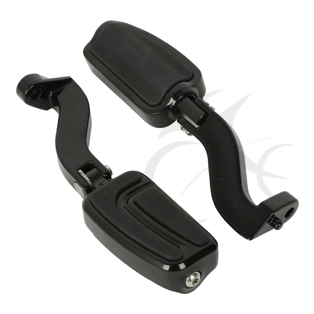 Black Rear Passenger Foot Pegs for Harley Road Street Glide (1993–2022)