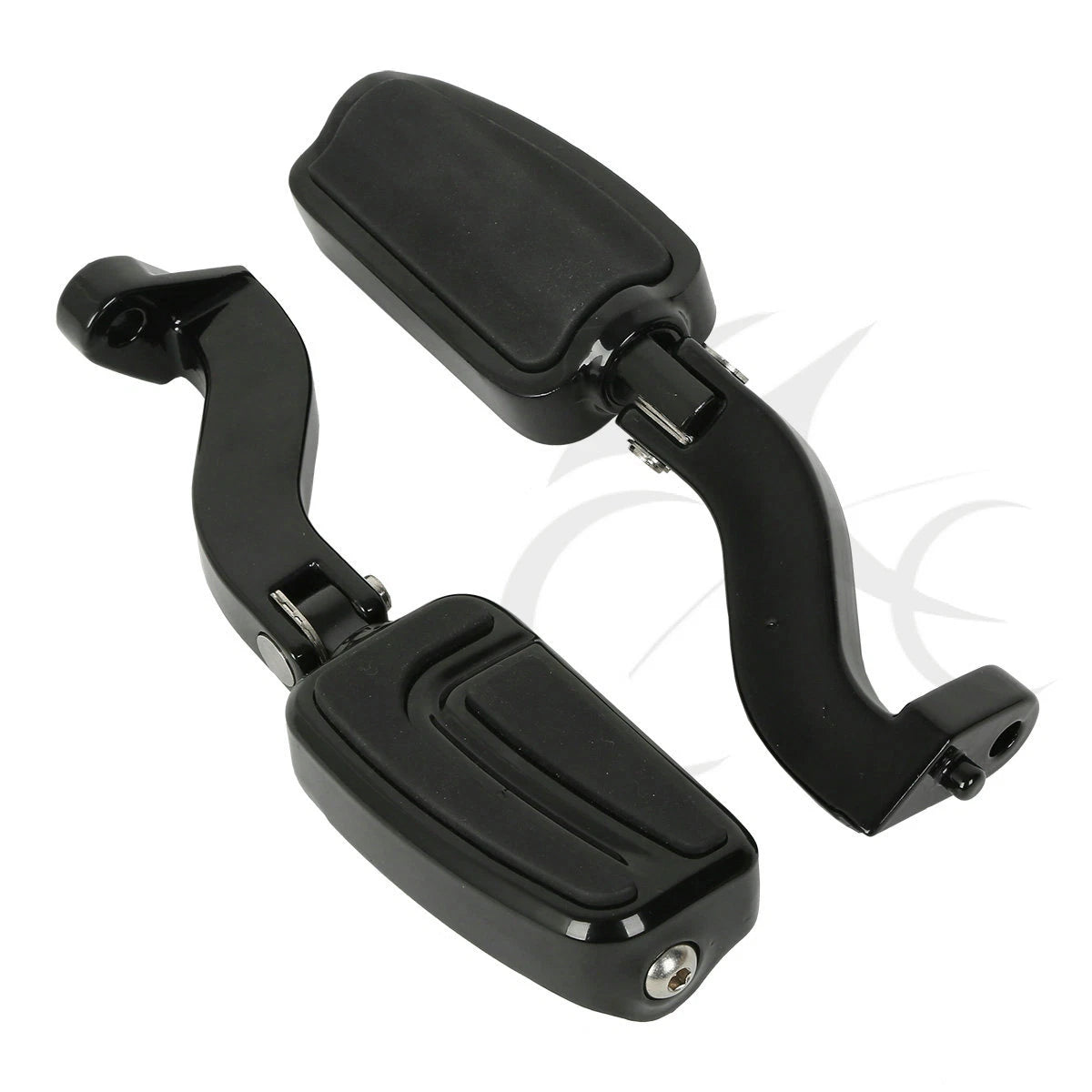 Black Rear Passenger Foot Pegs for Harley Road Street Glide (1993–2022)