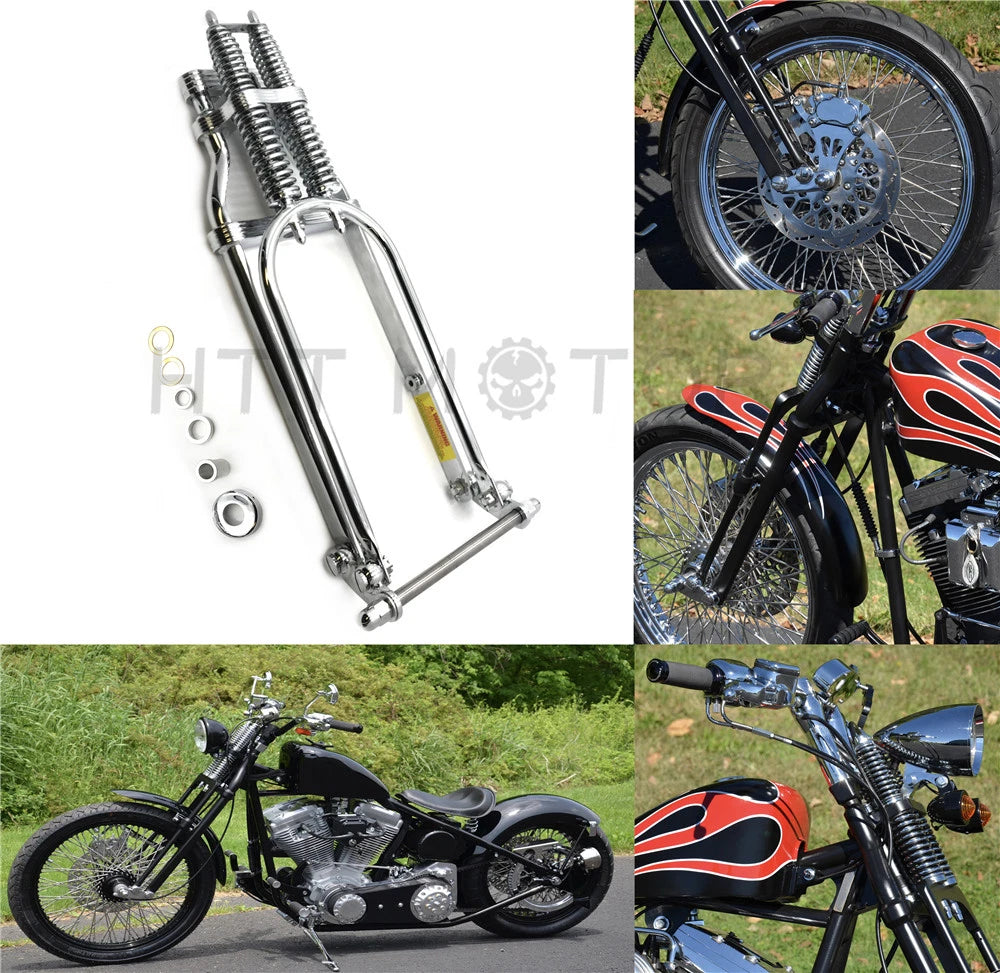 2X 20" Chrome Springer Front End with Axle for Harley Chopper Bobber