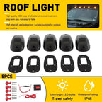 5PC Smoked Amber Cab Roof Marker Running Lights for Ram 1500 2500 3500 (2014–2023)