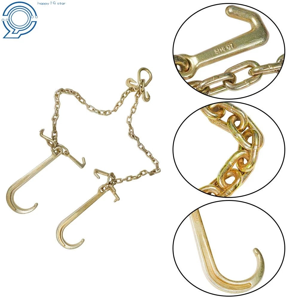 Trailer Hitches with Grab Hooks for V-Chain Bridle (G70, 5/16" × 3', 15")