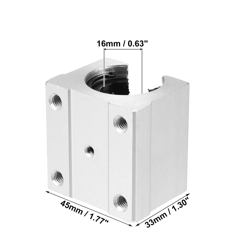 Set of 4 SBR16UU Linear Ball Bearings for Cars (16mm ID x 45mm OD x 33mm)