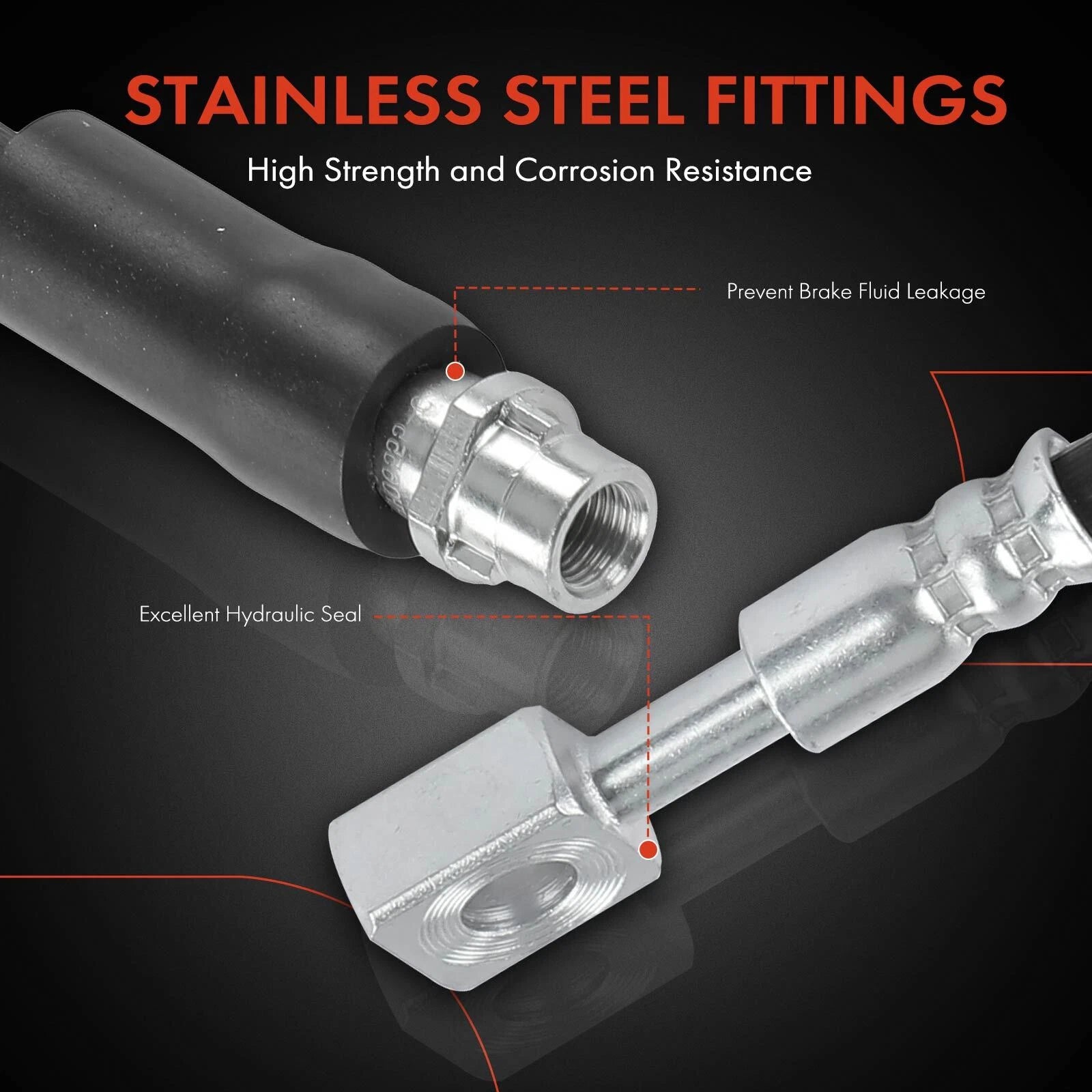 2X Front Brake Hydraulic Hose for Chevrolet Cruze, Buick Verano (2016)