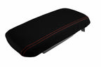 Carbon Fiber Console Lid Armrest Cover for Dodge Avenger (2008–2014) Red Stitch