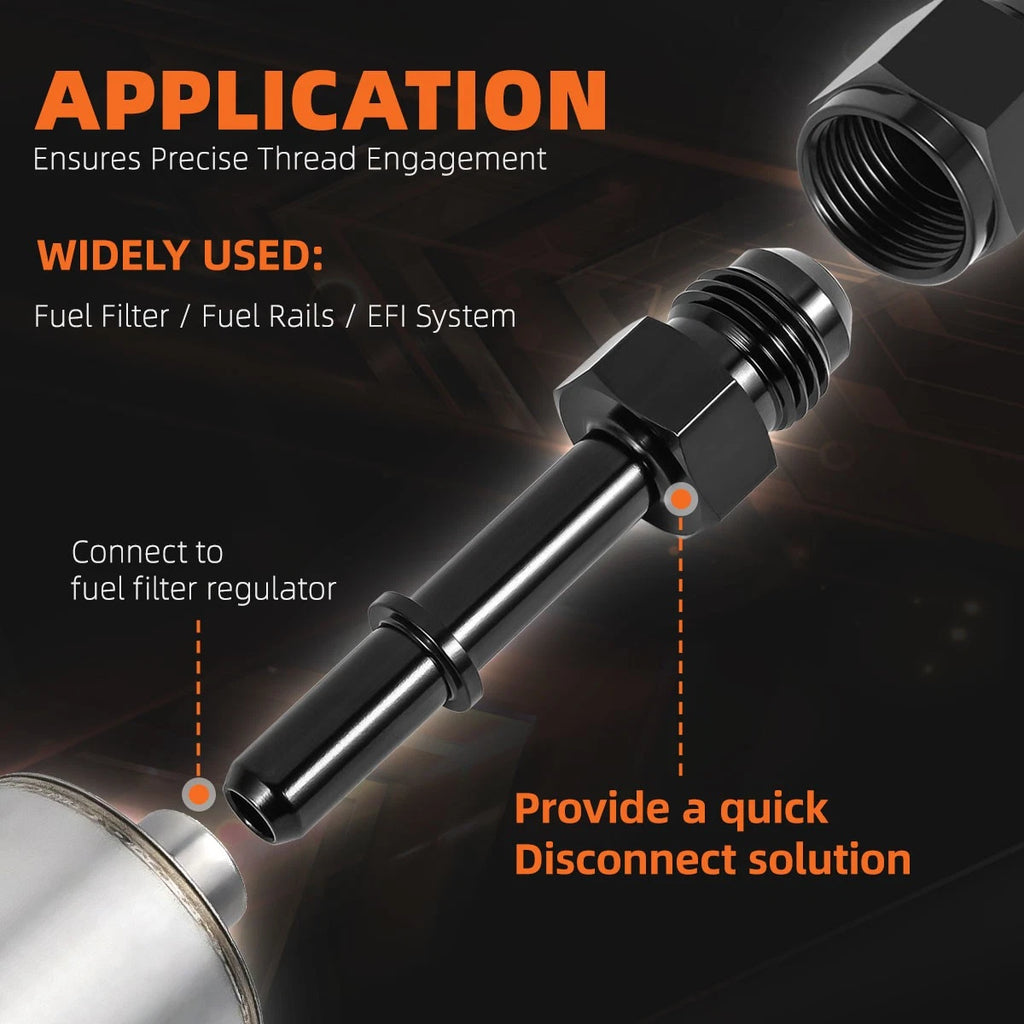 6AN Male to 3/8" Quick Disconnect EFI Fuel Line Adapter Fitting 1500PSI