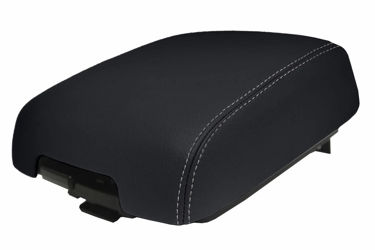 Leather Console Lid Armrest Cover for Mitsubishi Montero (2001–2006) Gray Stitch