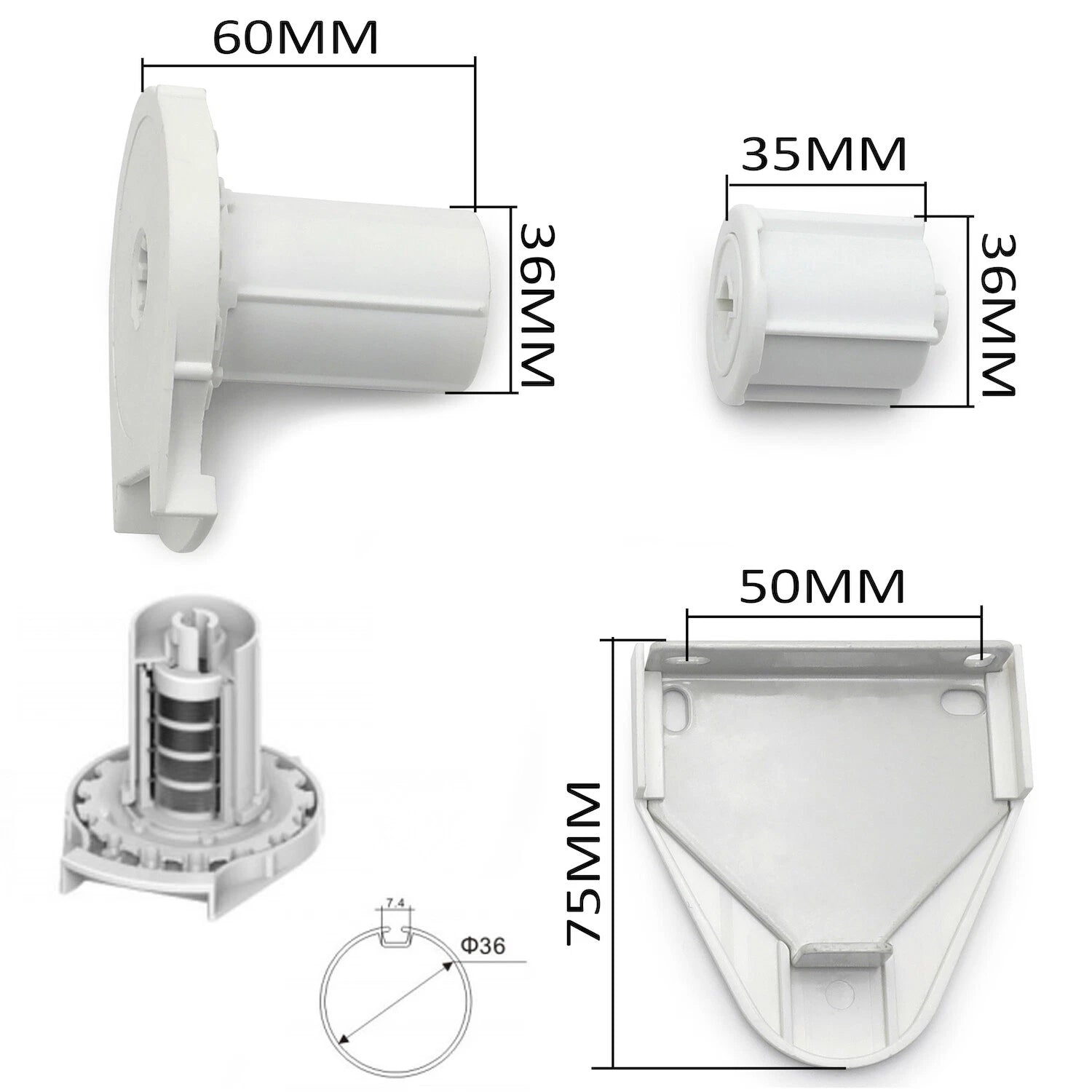 38mm Installation Bracket for Sunshade Roller Blinds (Indoor/Outdoor)