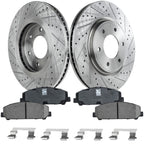 Front Brake Disc and Pad Kit for Nissan Titan (2008–2022) Cross-drilled Slotted