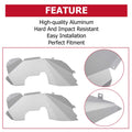 Solid Front Inner Fender Liners Aluminum for Jeep Wrangler Unlimited JK (2007–2018)