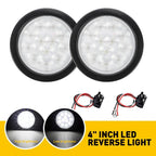 2X 4 Inch Round 24 Reverse LED Backup Tail Lights for Trailer Truck (12V)