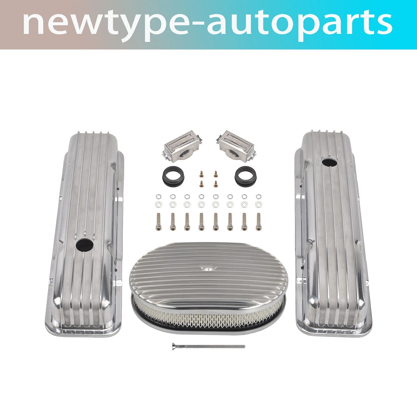 Short Valve Covers & 12" Oval Air Cleaner for Chevy SBC (1958–1986)