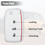 White Silicone Key Fob Shell for Volkswagen GTI (2015–2021)
