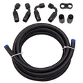 10 Feet Braided Fuel Oil Line with 6AN Hose End Fitting & Clamp Kit