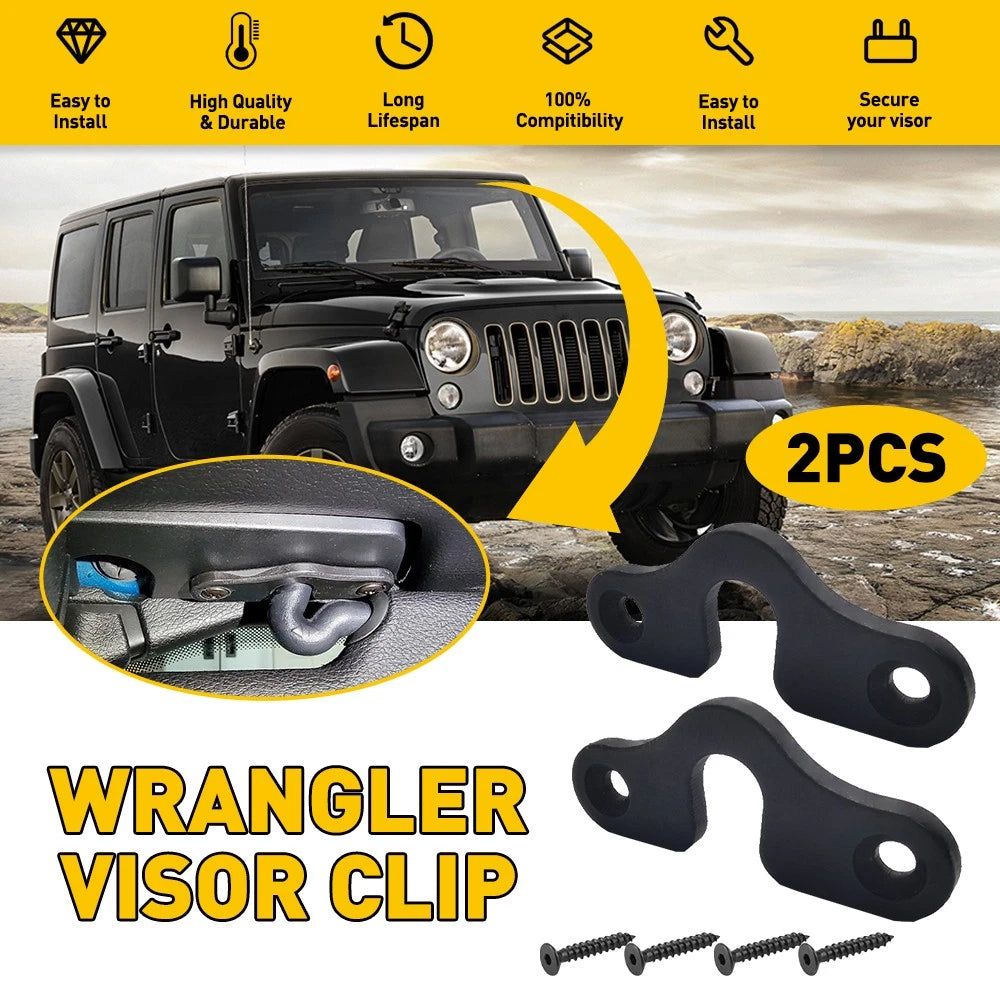 Set of 2 Black Sun Visors for Jeep Gladiator JL Wrangler (2018–Present)